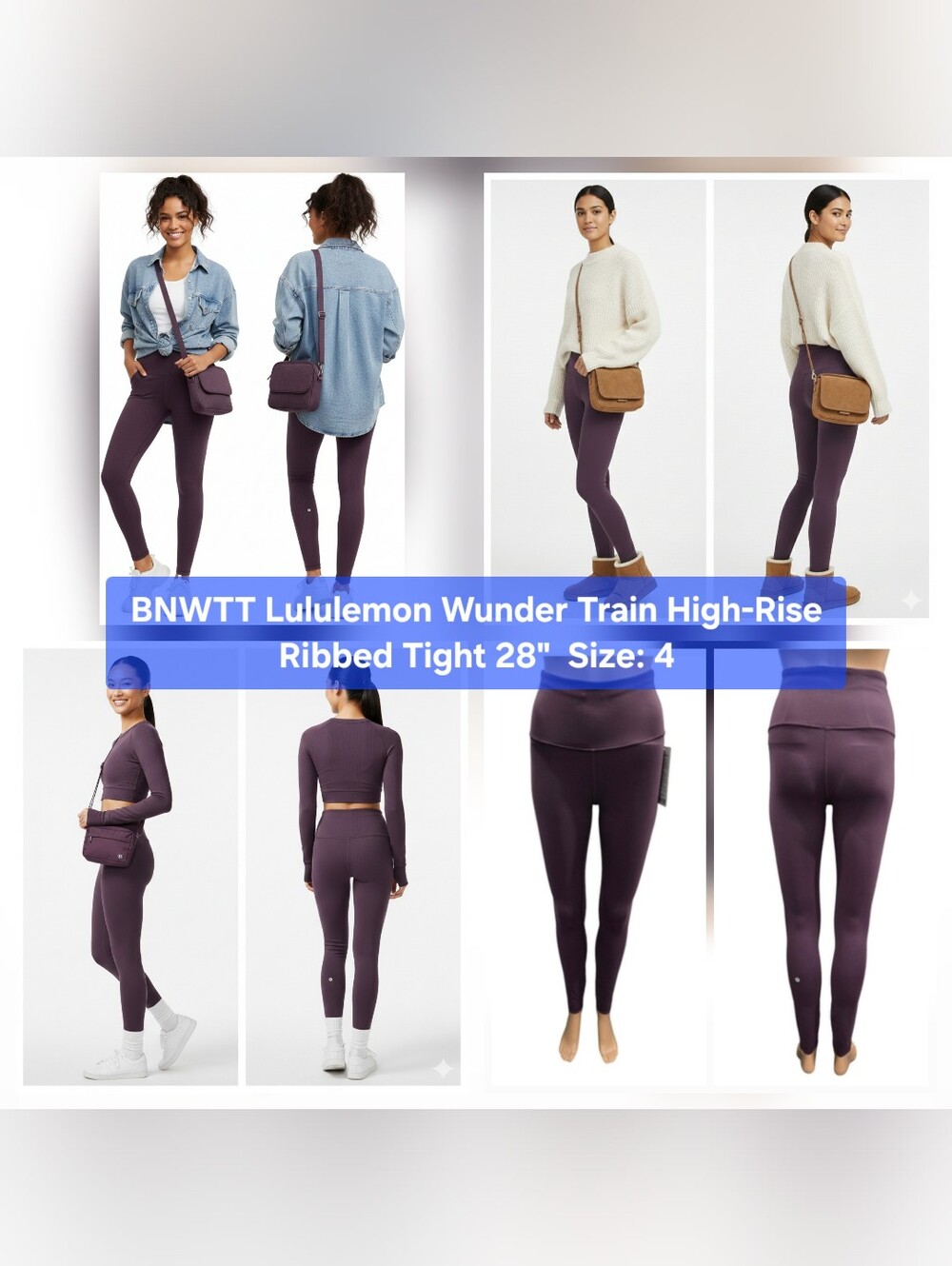 BNWTT Lululemon Wunder Train High-Rise Ribbed Tight 28"  Size 4